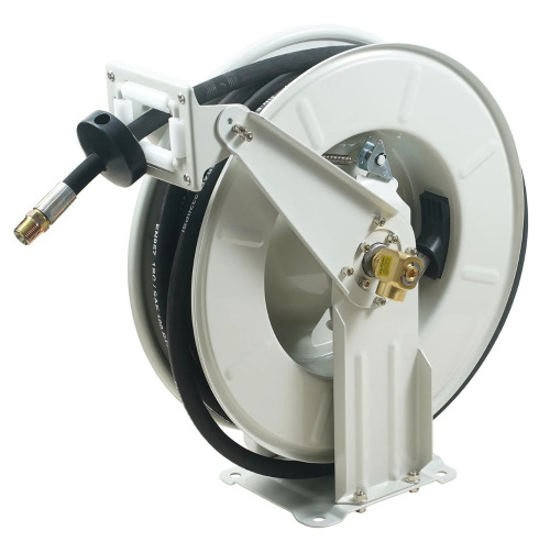 VEVOR Fuel Hose Reel, 1/2" x 50', Extra Long Retractable Machine Oil Hose Reel, Spring Driven Auto Swivel Rewind, Heavy-Duty Carbon Steel Construction with Hose for Auto Repair, Industries, 2300 PSI New In Box $299