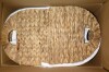Seville Classics Sustainable Handwoven Double Lidded Oval Hamper Sorter, Water Hyacinth New In Box $199 - 2