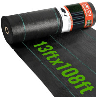 VEVOR 13 ft. x 108 ft. Premium Heavy Duty Weed Barrier Landscape Fabric, 5 oz Woven Geotextile Fabric Under Gravel, High Permeability for Weed Blocker Weed Mat, Driveway Fabric, Weed Control Garden Cloth New In Box $199