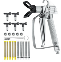 VEVOR Airless Paint Spray Gun, 3600PSI High Pressure Airless Paint Sprayer Gun with 5 Tips, 211, 315, 417, 517, 623, Swivel Joint Airless Spray Gun Kit with Filters, Cleaning Needle and Brush New In Box $199