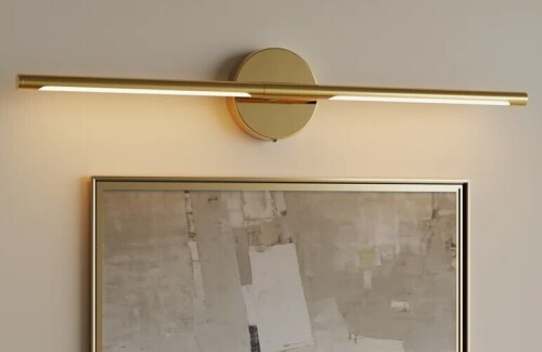 Ebern Designs 31" Rechargeable LED Picture Lights with Remote, Dimmable Battery Operated Picture Lights Gold $299