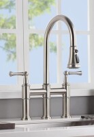 KPAIDA Bridge Pull Down Kitchen Faucet, 3 Hole 8 Inch Kitchen Sink Faucet New Open Box $399