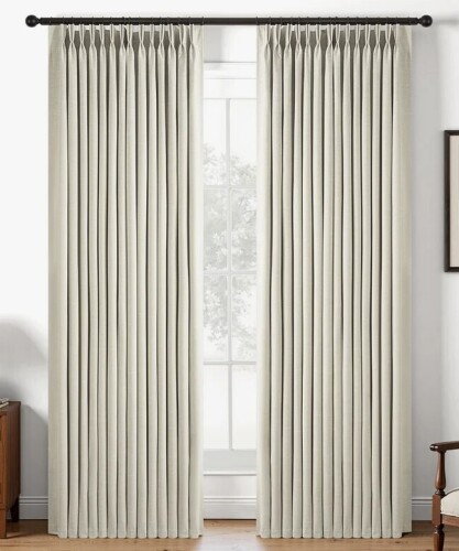 Latitude Run&reg; Pinch Pleated Curtains, Full Blackout Drapes Back Tab Pinch Pleat Curtain with Hooks+Rings (Pair), 100cm x 274cm New In Box $99