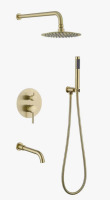Clihome Luxury Wall-Mounted 3-Function Shower System Solid Brass Mixer Valve, 1.8 GPM Flow & Dual Showerheads with Rough-in Valve DM6612GNI New In Box $399