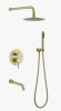 Clihome Luxury Wall-Mounted 3-Function Shower System Solid Brass Mixer Valve, 1.8 GPM Flow & Dual Showerheads with Rough-in Valve DM6612GNI New In Box $399
