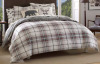Eddie Bauer 3pc Full/Queen Adler Plaid Reversible Comforter Set Charcoal: Weave, Machine Washable New In Box $299