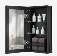 VEVOR Medicine Cabinet, 14 x 24 inches, Medicine Cabinet for Bathroom with Mirror, Aluminum Frame Bathroom Wall Cabinet, 2-layer Adjustable Shelves, Recessed & Wall-mounted Installation $299