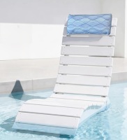 HDPE Patio Chaise Lounge, Waterproof Ergonomic Design with 3-Position Adjustable & Headrest, in White New in Box $599