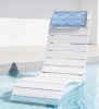 HDPE Patio Chaise Lounge, Waterproof Ergonomic Design with 3-Position Adjustable & Headrest, in White New in Box $599