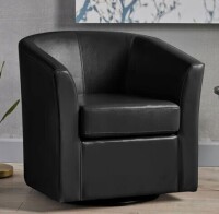 Wade Logan Faux Leather Swivel Accent Chair New in Box $699