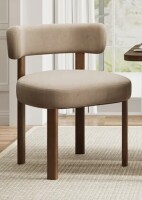 Hokku Designs Upholstered Solid Wood Dining Chair Side Chair in Khaki New in Box $599