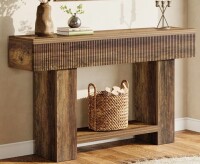 Millwood Pines 55" Rustic Console Table with 2-Tier Storage, Wood Entryway Table, Sofa Table New in Box $499