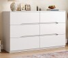 Ebern Designs 47''W 6 Drawer White Dresser, Modern Wood Dresser in White New in Box $399