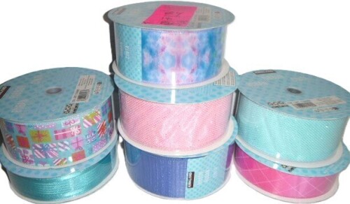 Kirkland Signature Wire Edged Ribbon, 2.5 in. x 50 yds / 1.5 in. x 50 yds New Assorted