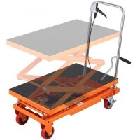VEVOR Hydraulic Lift Table Cart, 330lbs Capacity 50" Lifting Height, Manual Double Scissor Lift Table with 4 Wheels and Non-slip Pad, Hydraulic Scissor Cart for Material Handling and Transportation, New in Box $399