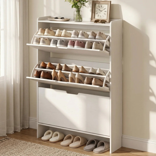 Rebrilliant 52" Slim Shoe Storage Cabinet with 3 Flip Drawers and Open Shelf, New Open Box $299