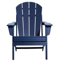VEVOR Adirondack Chair Plastic, Set of 2 All-Weather Portable Folding Fire Pit Chair, Outdoor Adirondack Patio Chair with Cup Holder, with Relaxing Arm Rest Ergonomic, for Garden, Backyard Navy Blue, New in Box $299