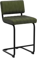 Latitude Run Marlow Low Back Tufted Olive Green Velvet Upholstered Counter/Bar Stool with Steel Sled Frame, New in Box $499