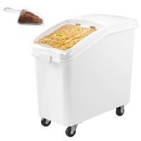 VEVOR Rice Storage Container, 27Gallon/100L Capacity Large Dog Food Dispenser Bin, Kitchen Ingredient Grain Cereal Flour Bin, Pet food Containers with Wheels, Scoop, and Airtight Lid New In Box $99