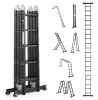 VEVOR Multi-Purpose Folding Ladder, 7-in-1 Tall Extension Step Ladder, A Frame 5 Step Telescoping Ladder, 19ft Reach Height Heavy Duty Adjustable Ladder, 330 lbs Capacity for Home Outdoor $399