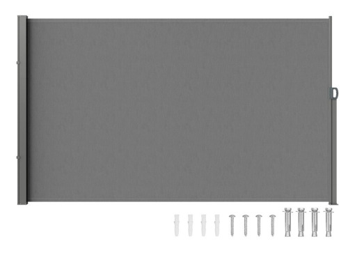 VEVOR Retractable Side Awning, 71''x 138'' Outdoor Privacy Screen, 180g Polyester Water-proof Retractable Patio Screen, UV 30+ Room Divider Wind Screen for Patio, Backyard, Balcony, Gray New In Box $499