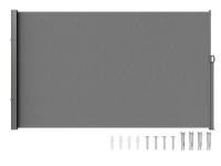 VEVOR Retractable Side Awning, 71''x 138'' Outdoor Privacy Screen, 180g Polyester Water-proof Retractable Patio Screen, UV 30+ Room Divider Wind Screen for Patio, Backyard, Balcony, Gray New In Box $499