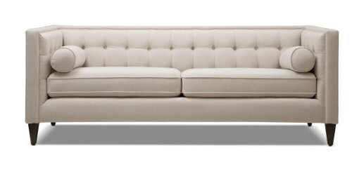 Jennifer Taylor Jack 84" Modern Tuxedo Tufted Sofa, Sky Neutral Beige New in Box $1299