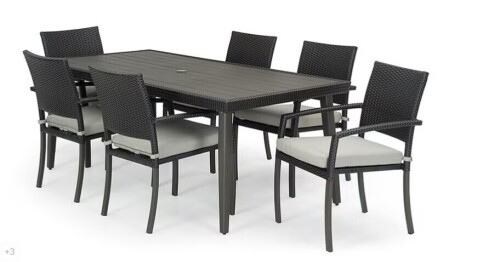 Portofino&reg; Casual 7 Piece Sunbrella&reg; Outdoor Dining Set - Spectrum Dove Gray (3 Boxes) New in Box $2499