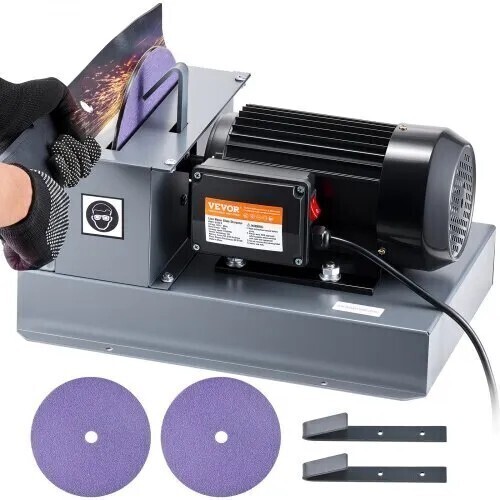 VEVOR Lawn Mower Blade Sharpener, 2/3HP 500W Lawnmower Blade Grinder with 7-inch Ceramic Grinding Wheel, Powerful Bench Mower Sharpening Machine for High/Low Lift Blades, Gator Blades, Flat Blades, New in Box $399