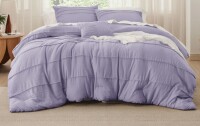 Bedsure Full Size Pinch Pleat Comforter Set Boho Bed-in-A-Bag Bedding Set with Pillowcases for All Season New Shelf Pull $199