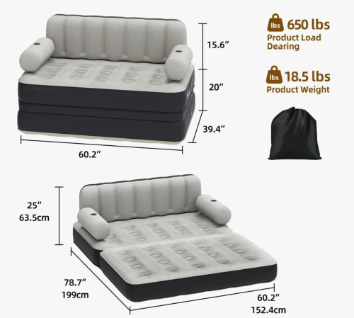 Alwyn Home Queen Raised Inflatable Air Mattress with Portable Pump $199