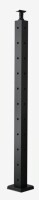 VEVOR Cable Railing Post, 36" x 2" x 2" Steel L-Shaped Hole Corner Railing Post, 10 Pre-Drilled Holes, SUS304 Stainless Steel Cable Rail Post with Horizontal and Curved Bracket, 1-Pack, Black New In Box $89