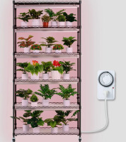VEVOR Plant Stand with Grow Light, 6-Tier Large Tall Plant Shelf with 150W Full Spectrum Grow Light, Indoor LED Plant Light with Timer and Wheel for Seed Starting 35.4" L x 13.8" W x 70.9" H New In Box $299