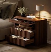 Latitude Run&reg; 27&rdquo; Nightstand With 2-drawers & Open Shelf, Bedside Table With Outlets, End Table With 1 Pull-out Shelf, Night Stand For Bedroom New In Box $299