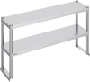 VEVOR Double Overshelf, Double Tier Stainless Steel Overshelf, 12 x 48 x 24 Inch Double Deck Overshelf, Height Adjustable Overshelf Prep Work Table for Kitchen, Restaurant and Workshop New In Box $199