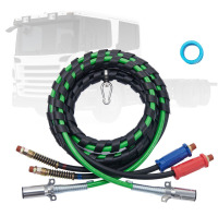 VEVOR 12FT Semi Truck Air Lines Kit, 3-in-1 Air Hoses & ABS Power Line for Semi Truck Trailer Tractor, 7-Way Plug Electrical Cord Cable and Rubber Air Lines Hose Assembly Kit with Hook & Teflon Tape New In Box $199