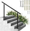 VEVOR Handrail for Outdoor Steps, 5-6 Steps Black Round Outdoor Handrail, Adjustable Aluminum Staircase Handrail, Thickened Stair Railings for Porch Railing, Deck Handrail New In Box $299