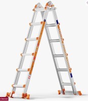 Latitude Run A Frame 6-Step Ladder With Stabilizer Bar & Wheels,330 Lbs Security Load Multi Position Ladder For Stairs Home Indoor Outdoor Roof New in Box $499