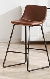 17 Stories 26" Counter Height Bartool With BackFaux Leather Bar Height Stool New in Box $299