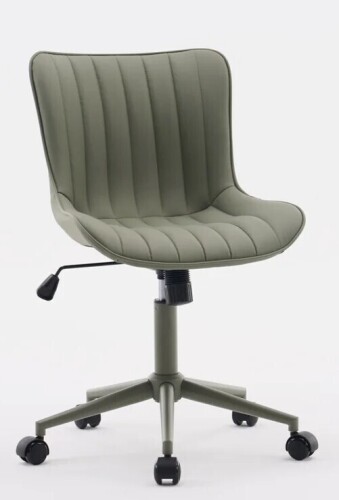 Latitude Run Brionni Leather Swivel Task Chair with Casters in Olive Green New Open Box $399