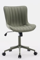 Latitude Run Brionni Leather Swivel Task Chair with Casters in Olive Green New Open Box $399