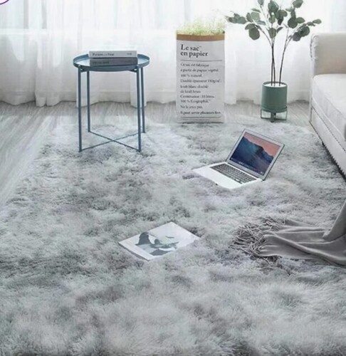 Ebern Designs Antonije Tie Dye Shag Area Rug 9 x 12' Gray New $399