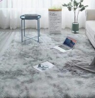 Ebern Designs Antonije Tie Dye Shag Area Rug 9 x 12' Gray New $399