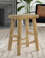 Wade Logan Babali Solid Wood Accent Stool New in Box $299