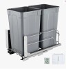 Vevor Double Pullout Waste Container Kitchen Trash Can with Soft Close Grey 27QTx2 New Shelf Pull $299