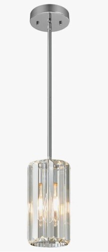 Wrought Studio&trade; Llinos - Modern Crystal Single Pendant Light With Adjustable Height New In Box $299