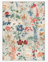 Bungalow Rose 6' x 9' Cherry Machine Washable Floral Area Rug With Non-Slip Backing $299