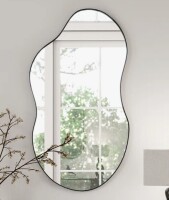 Everly Quinn Ashane Asymmetrical Wall Mirror Metal Frame, 32" x 19" New In Box $199