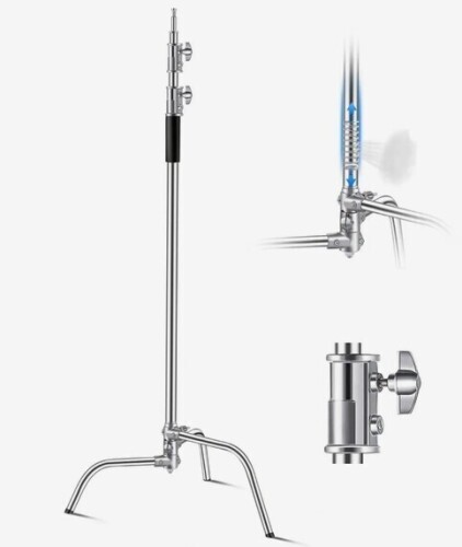 VEVOR C Stand, Max Height 10.83 ft/330 cm, Stainless Steel Heavy Duty Photography Light Stand with 4.8-9.8 ft Adjustable Height, 44 lbs/20 kg Load Capacity for Studio Softbox, Monolight, Reflector New In Box $199