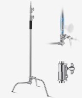 VEVOR C Stand, Max Height 10.83 ft/330 cm, Stainless Steel Heavy Duty Photography Light Stand with 4.8-9.8 ft Adjustable Height, 44 lbs/20 kg Load Capacity for Studio Softbox, Monolight, Reflector New In Box $199